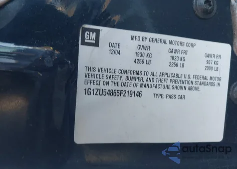 2005 Chevrolet Malibu Lt from USA, damaged, VIN 1G1ZU54865F219146